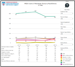 Screen shot of Faculty by Race and Ethnicity dashboard